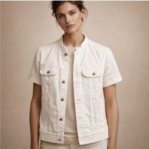 7 For All Mankind White Short Sleeve Denim Jacket – Women’s Size S